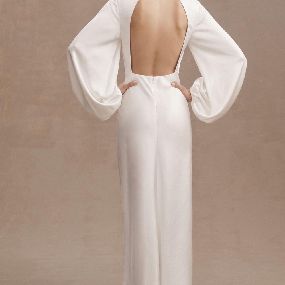 Anthropologie - Significant Other Demi Long Sleeve Open-Back Midi Dress SIZE 4/6 - Picture 2 of 3